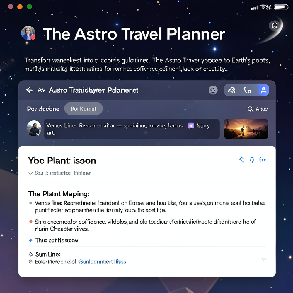 The Astro Travel Planner website