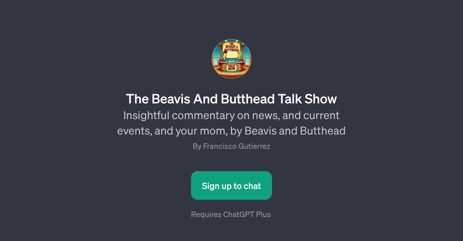 The Beavis And Butthead Talk Show website