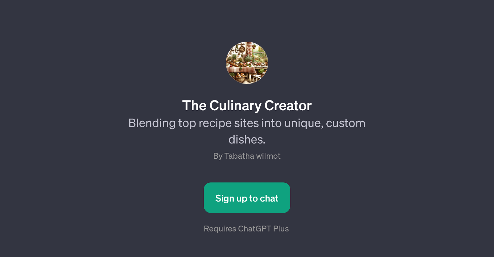 The Culinary Creator website