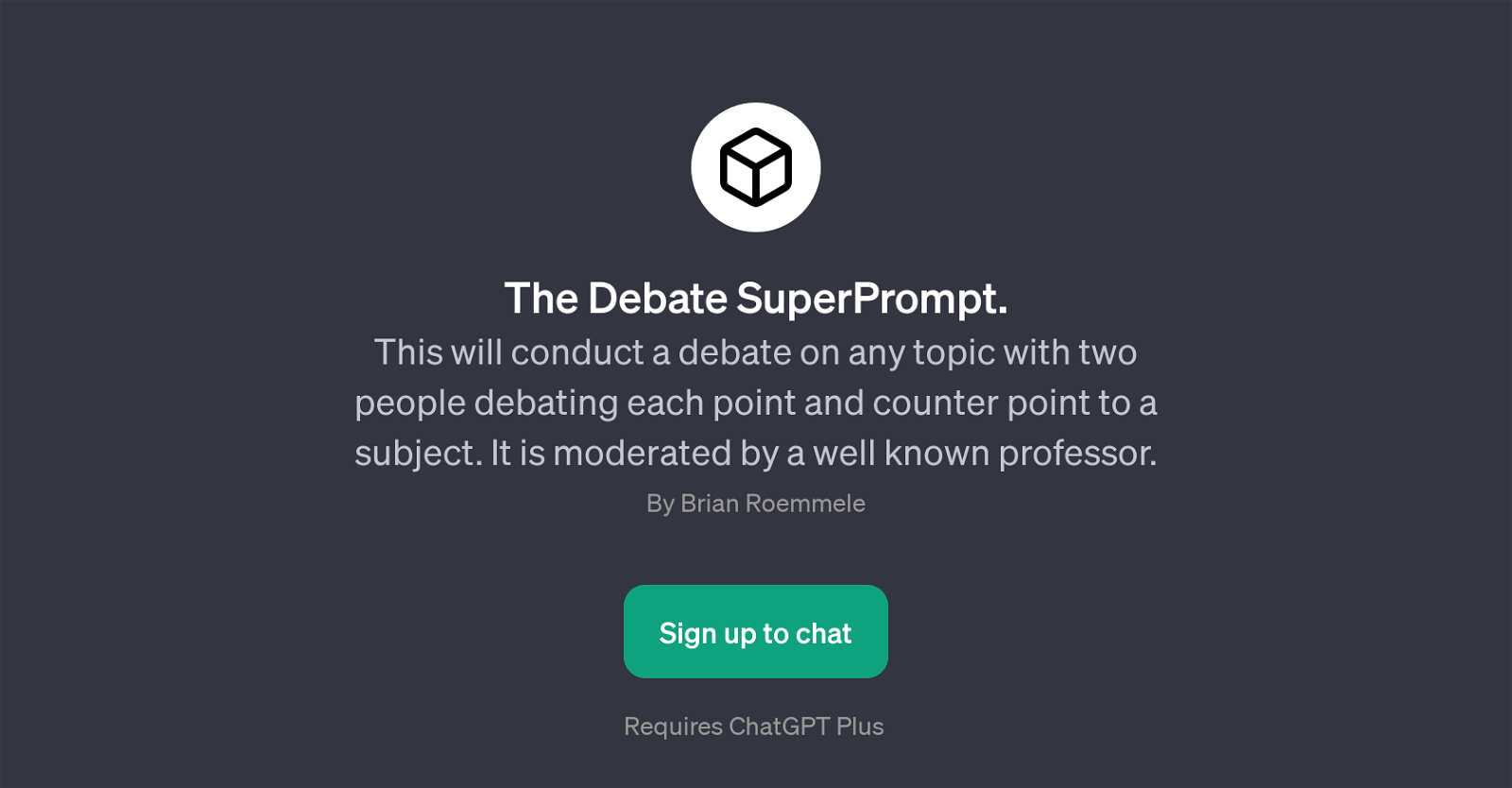 The Debate SuperPrompt website
