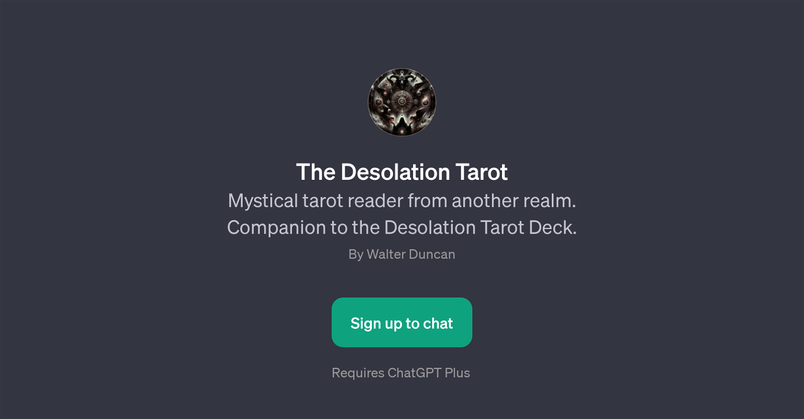 The Desolation Tarot website