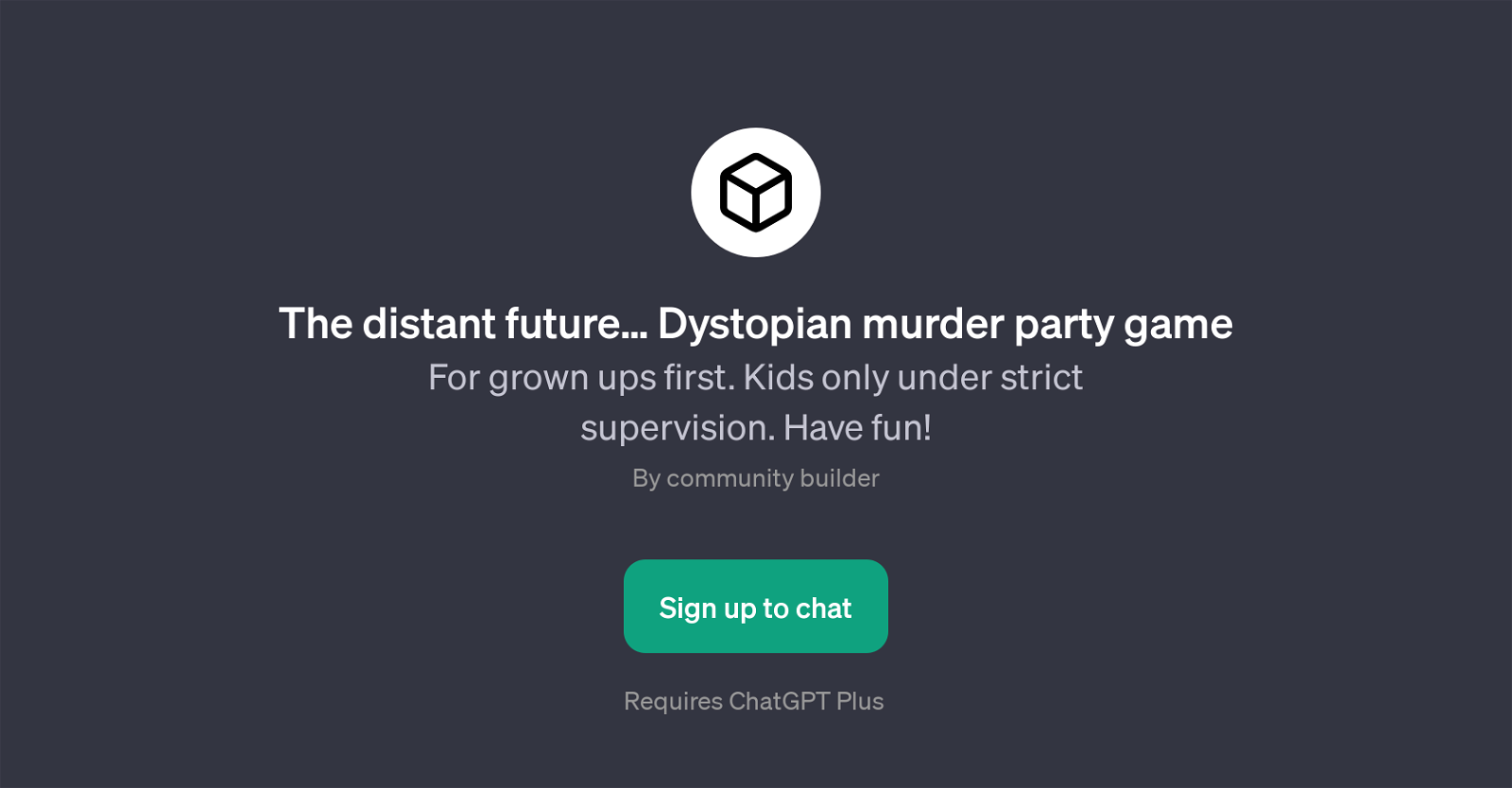 The Distant Future: Dystopian Murder Party Game website