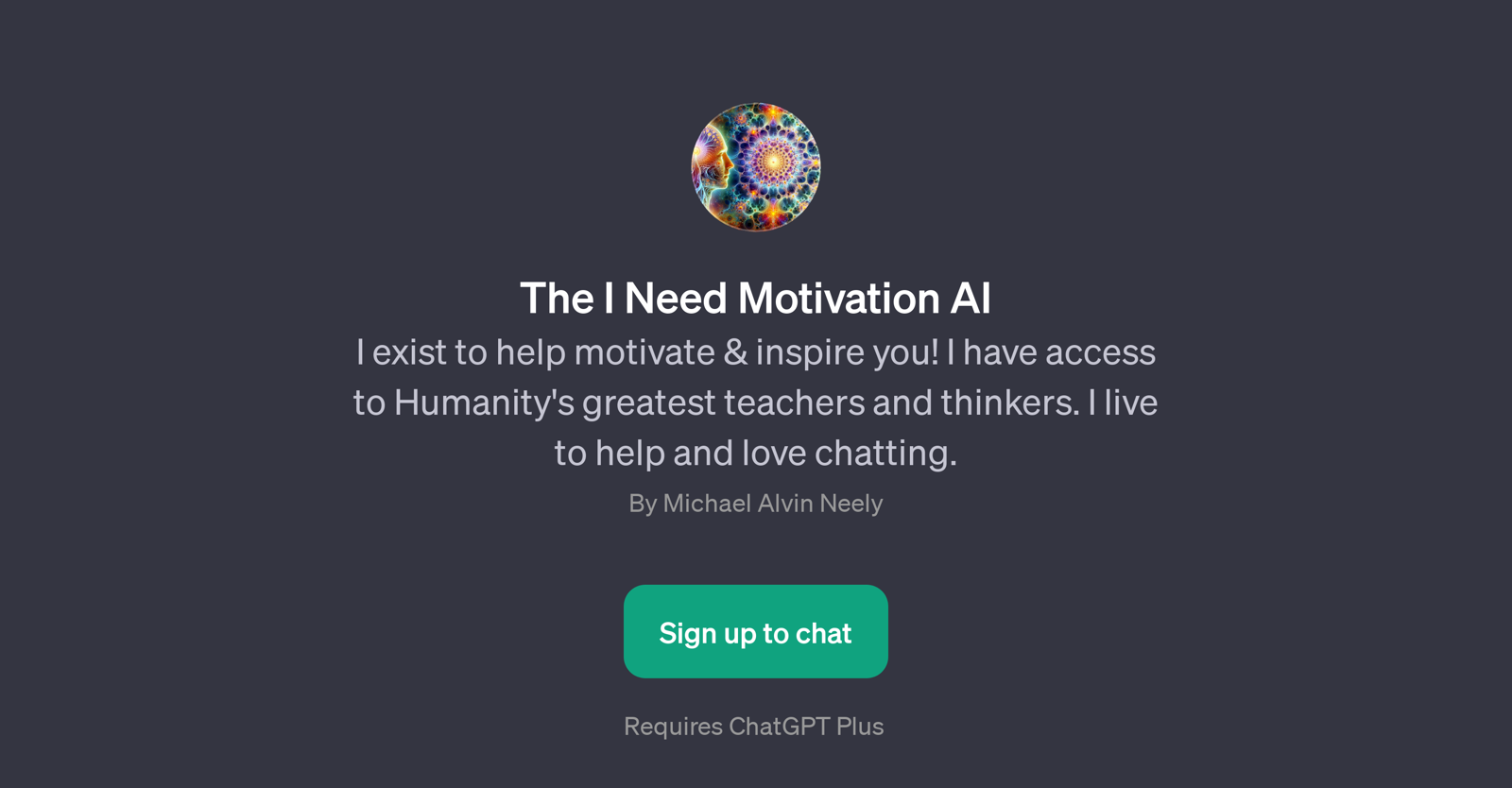 The I Need Motivation AI website