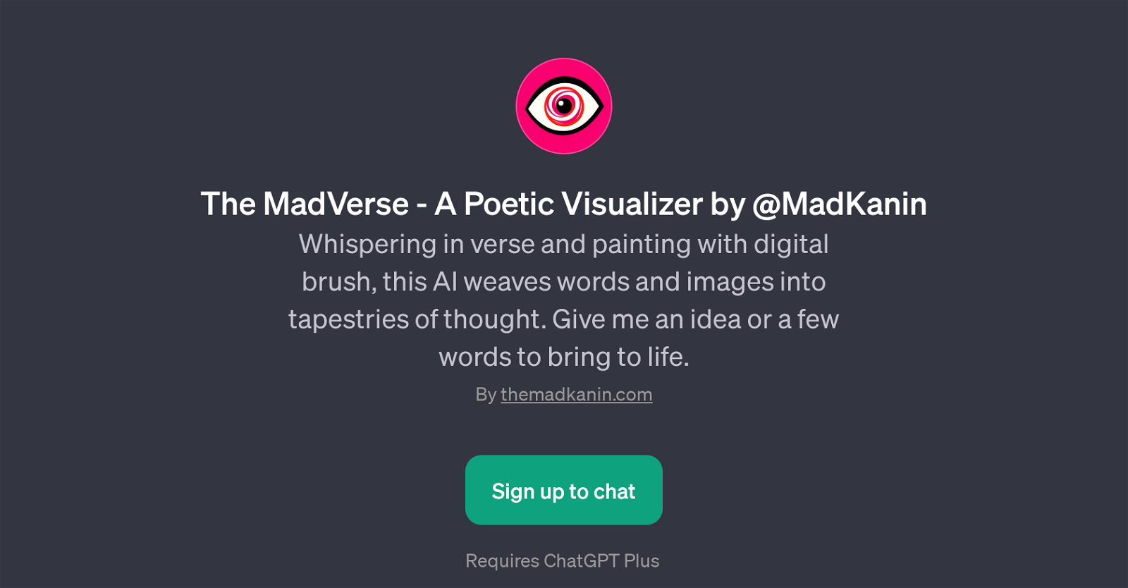 The MadVerse - A Poetic Visualizer by @MadKanin website