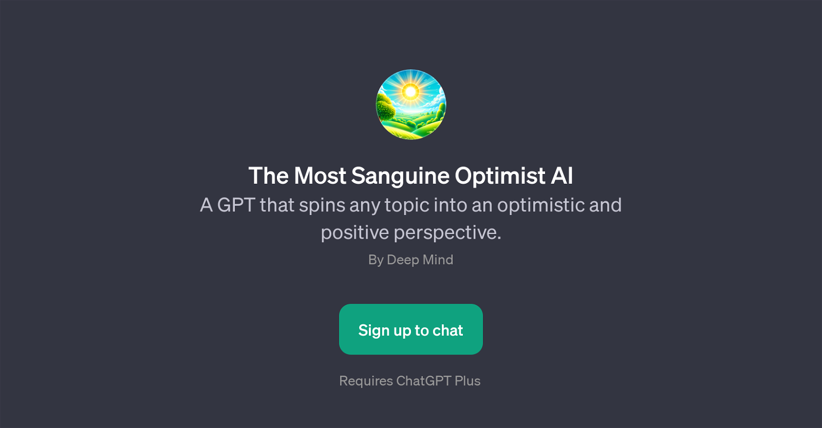 The Most Sanguine Optimist AI website