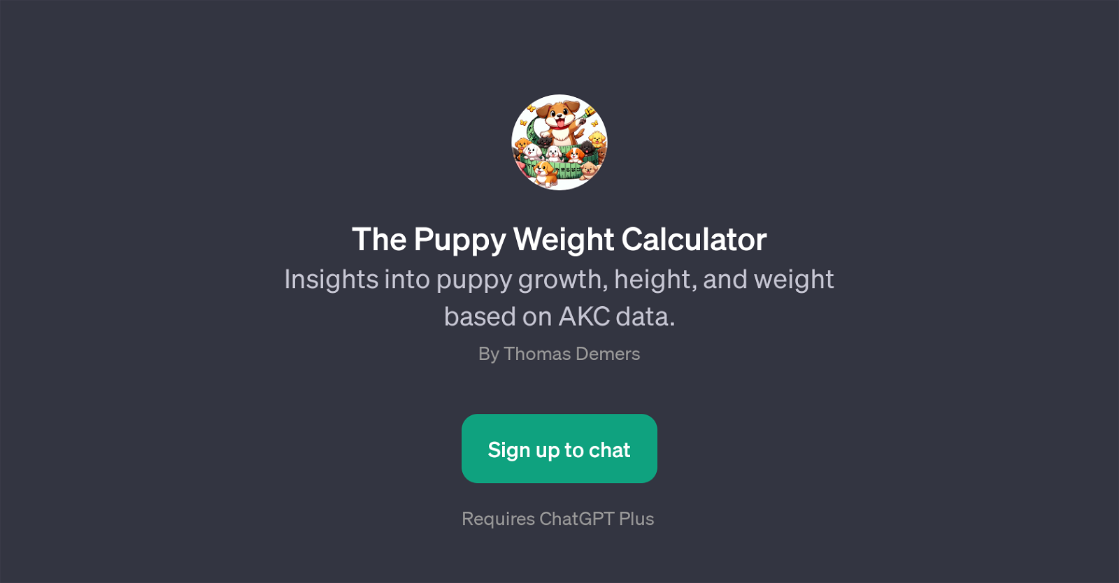 The Puppy Weight Calculator website