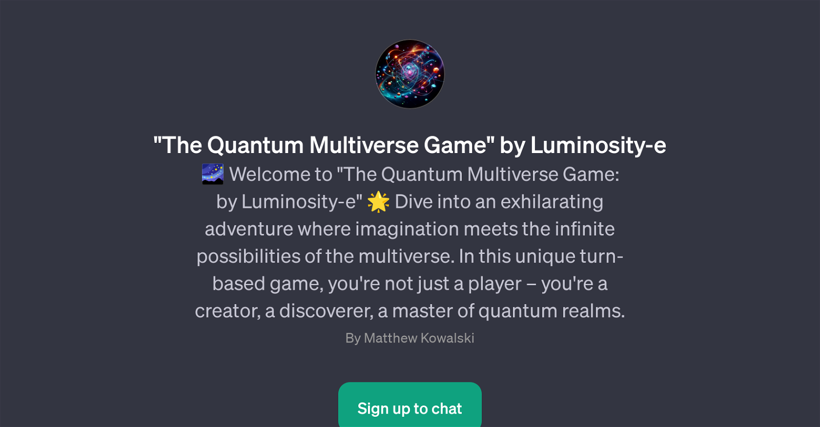 The Quantum Multiverse Game by Luminosity-e website