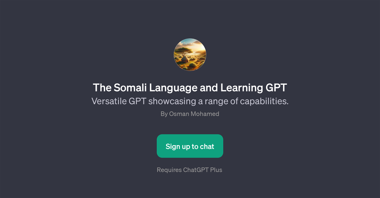 The Somali Language and Learning GPT website