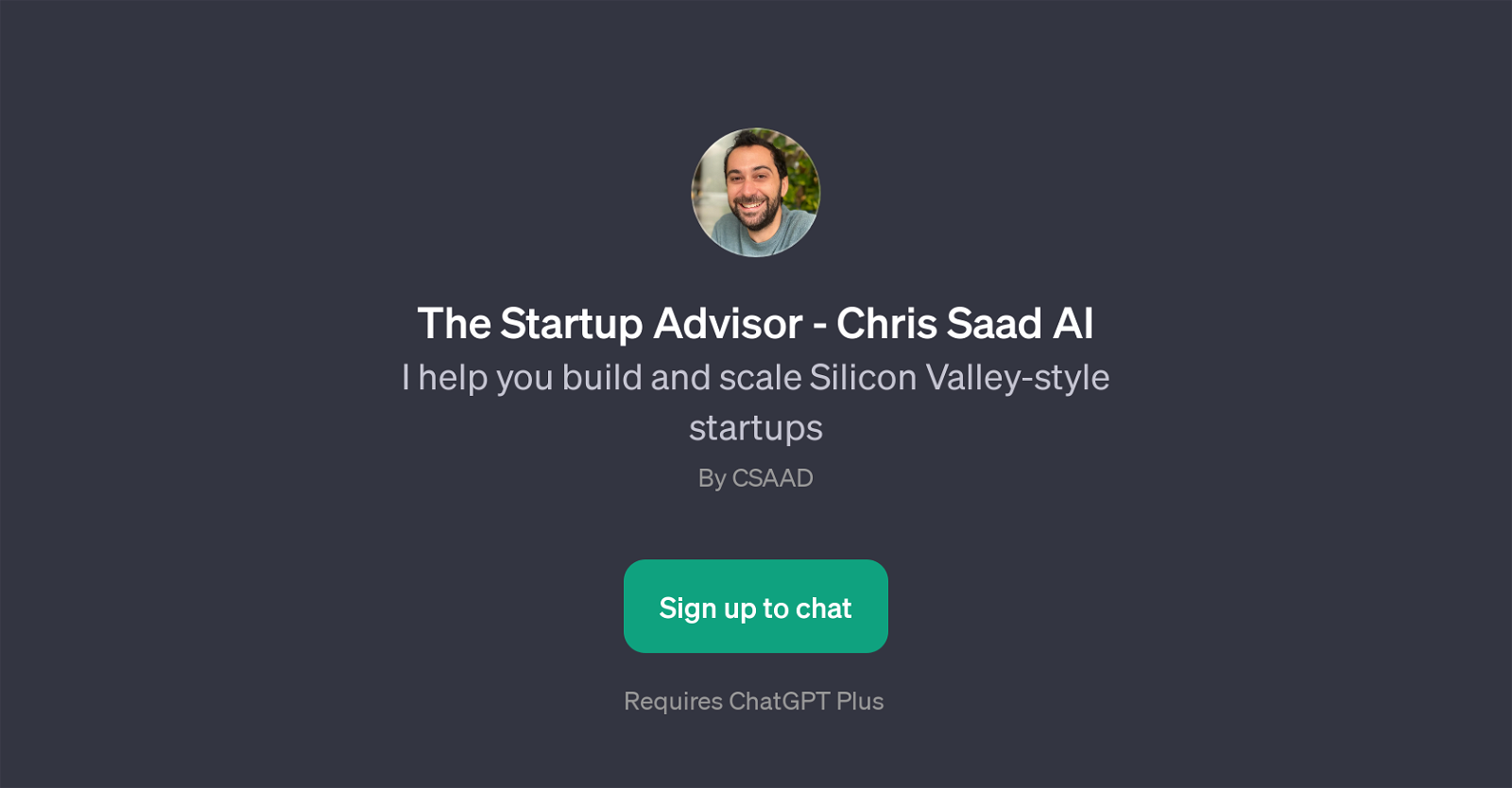 The Startup Advisor - Chris Saad AI website
