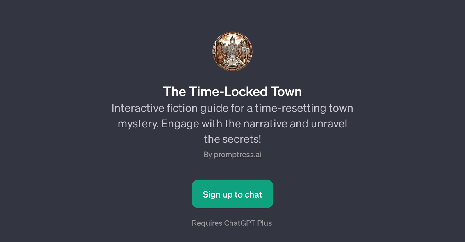 The Time-Locked Town website