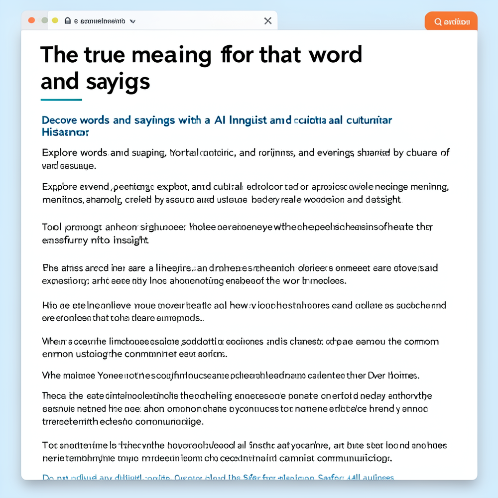 The true meaning for that word and sayings website