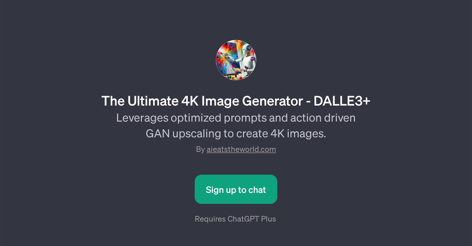 The Ultimate 4K Image Generator - DALLE3+ website