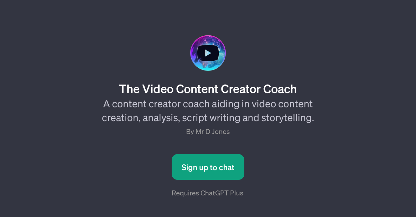 The Video Content Creator Coach website