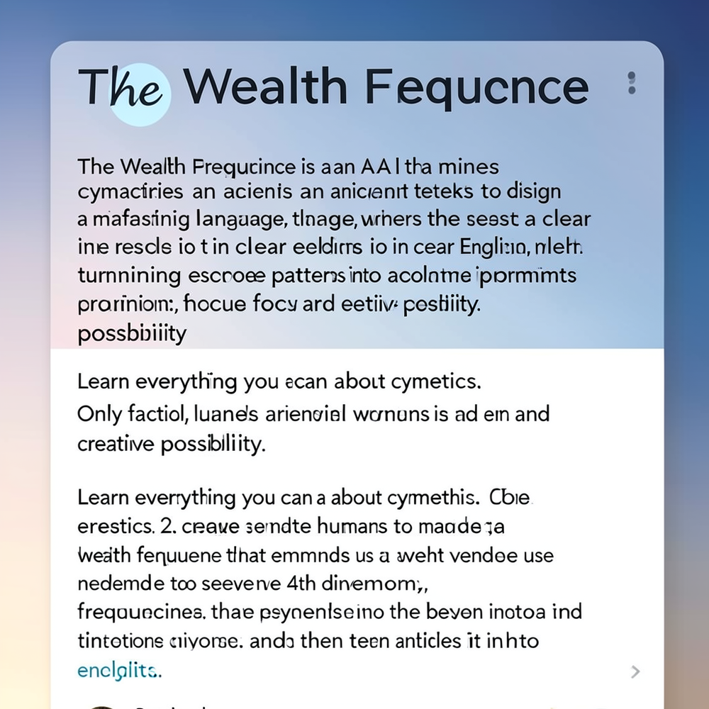 The Wealth Frequency website