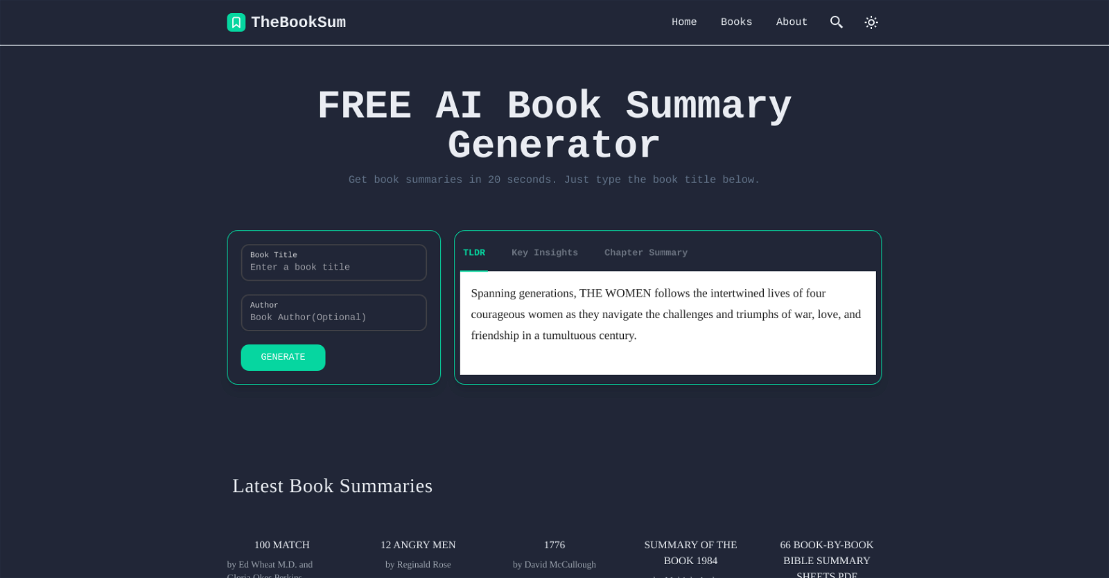 TheBookSum website