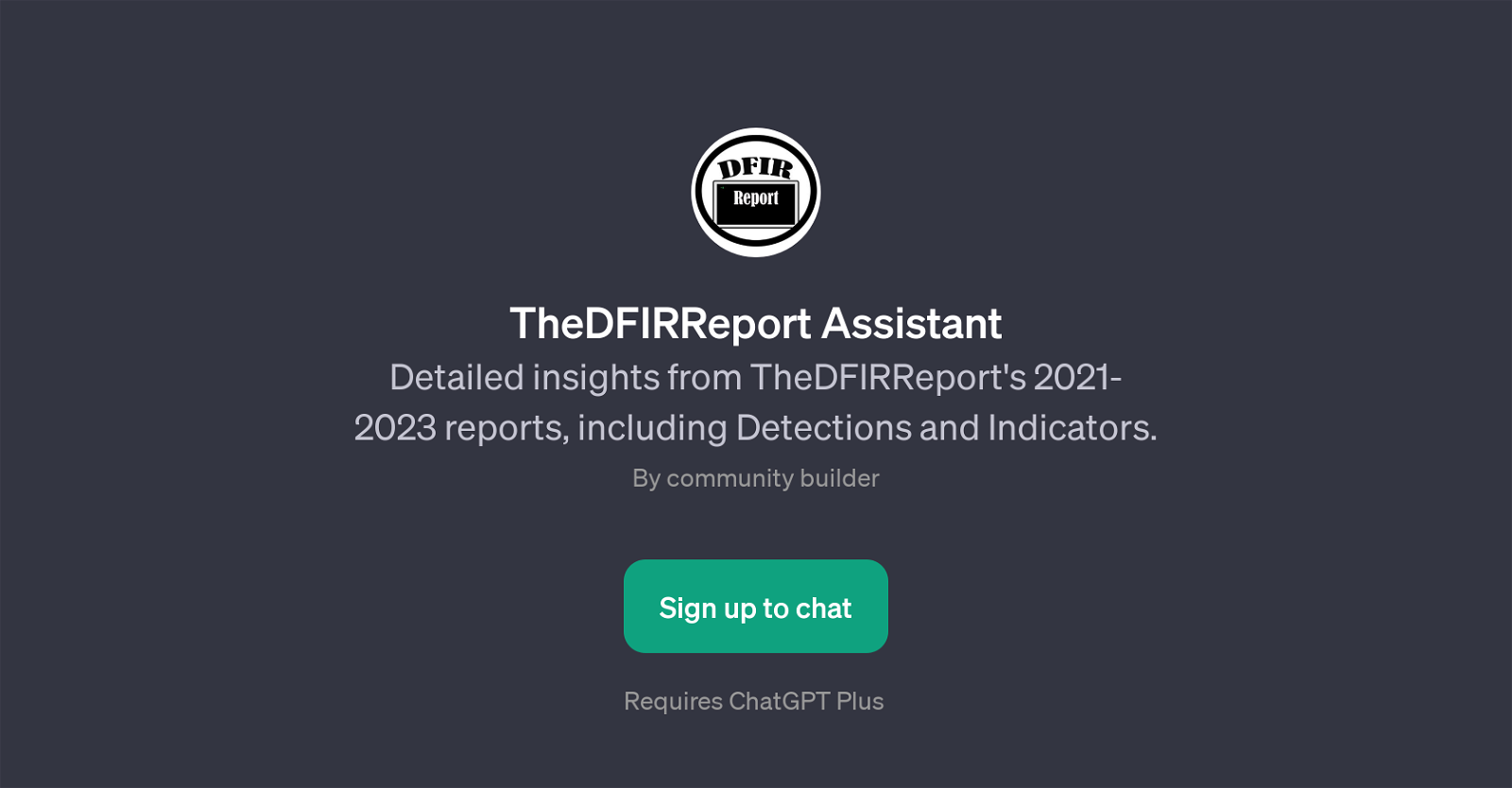 TheDFIRReport Assistant website