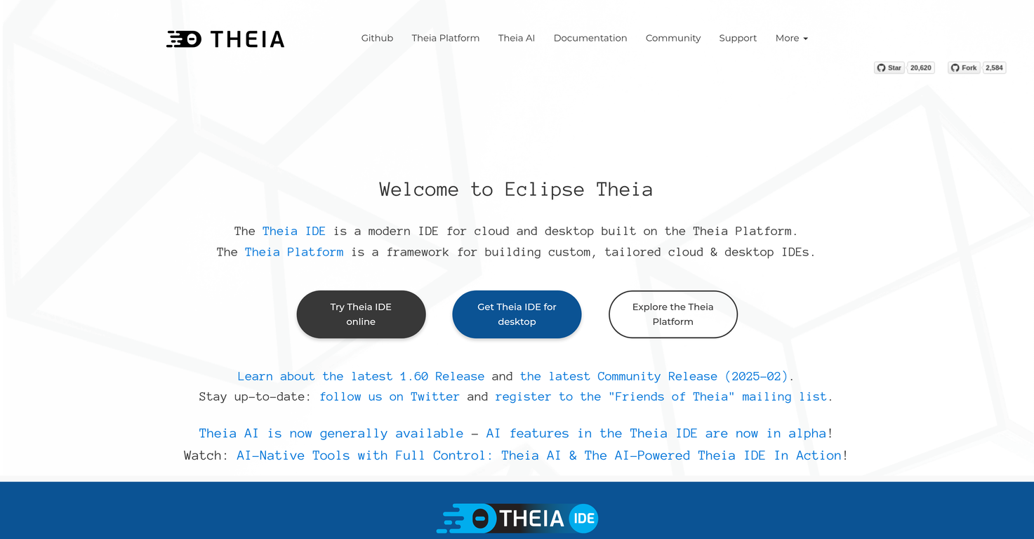 Theia IDE website