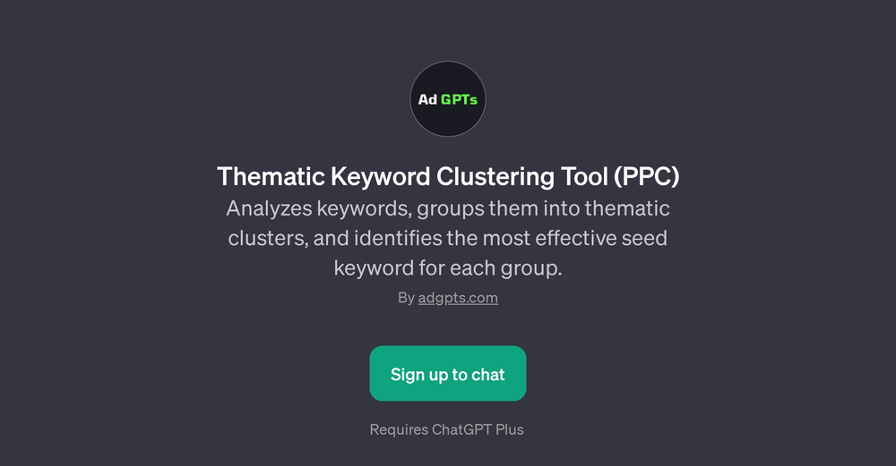 Thematic Keyword Clustering Tool (PPC) website