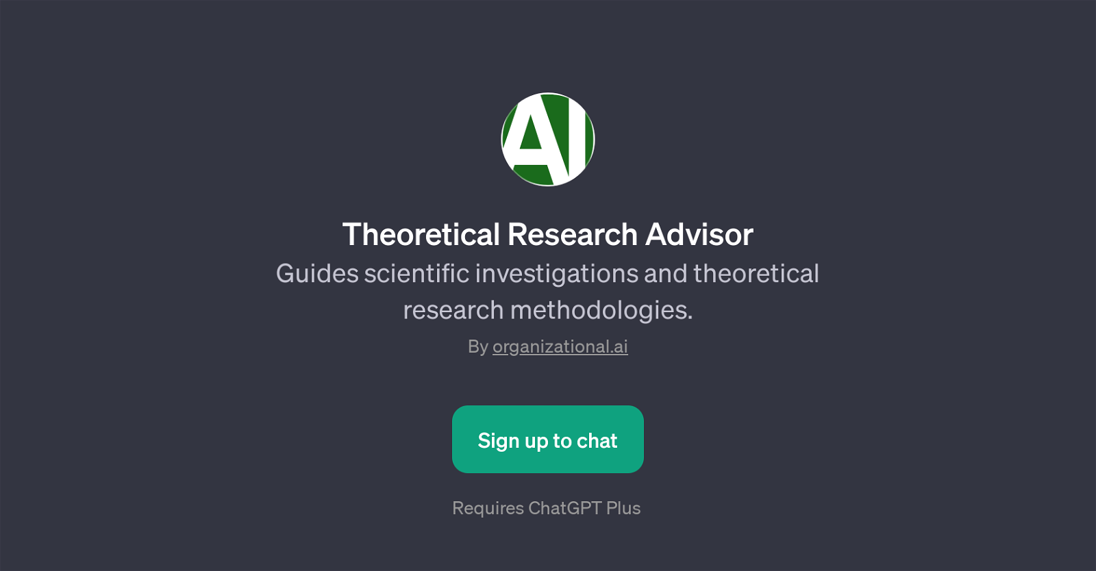 Theoretical Research Advisor website