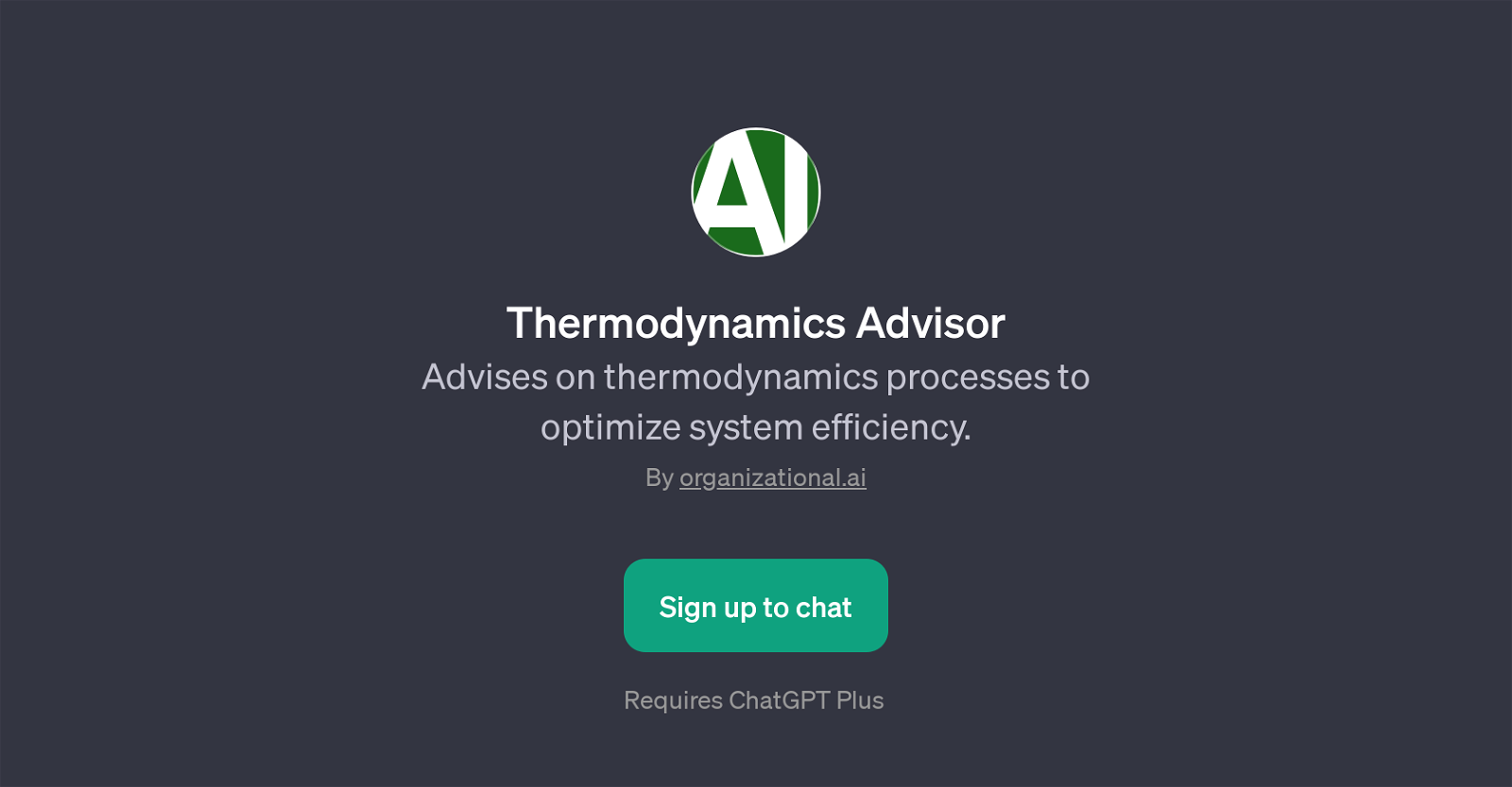 Thermodynamics Advisor website