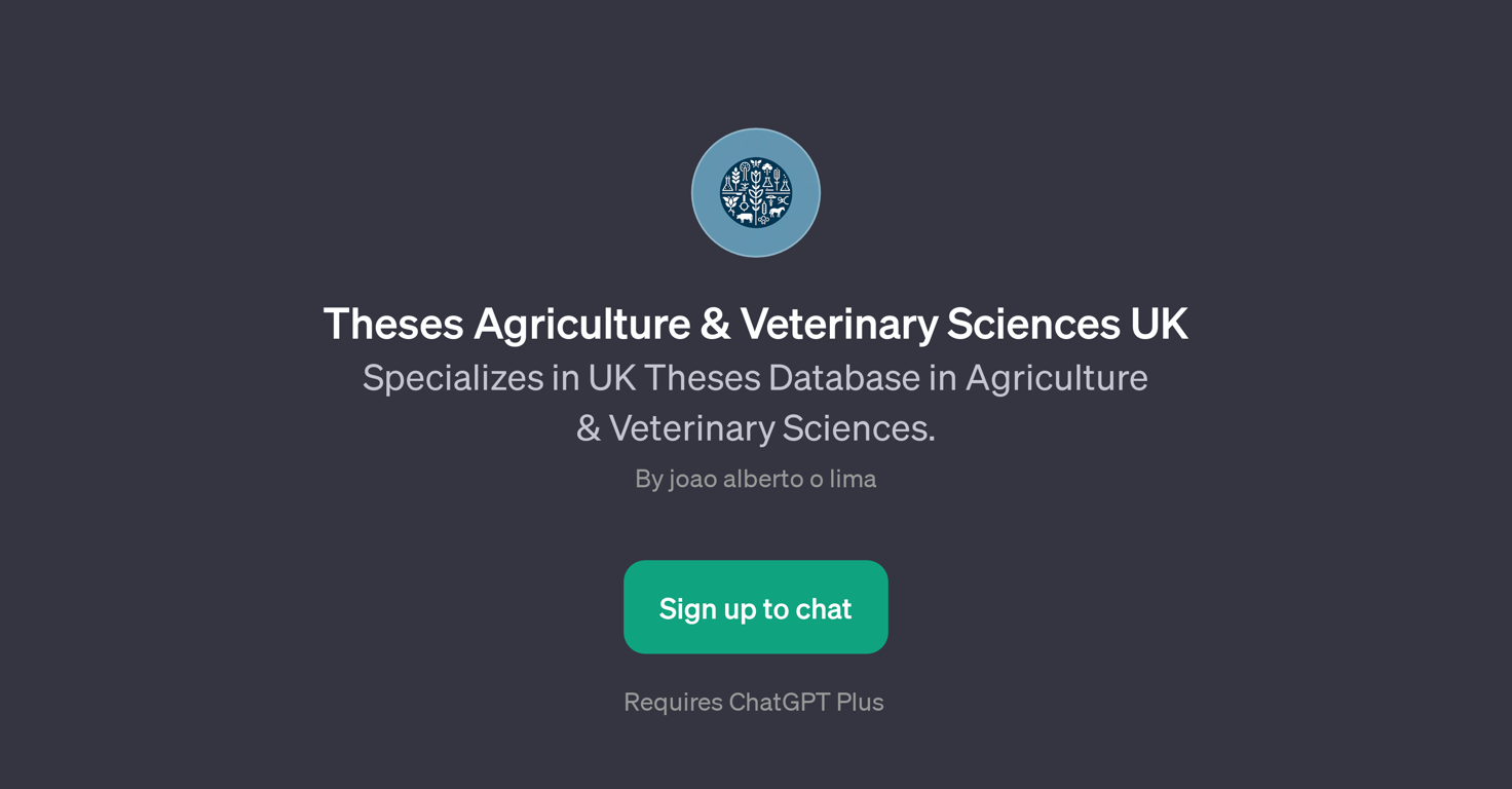 Theses Agriculture & Veterinary Sciences UK website
