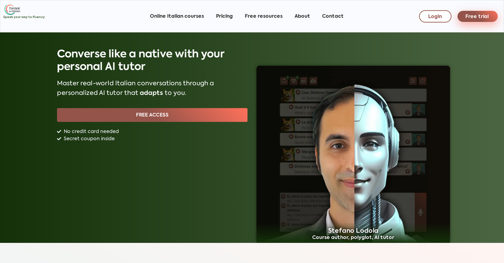 Think In Italian website