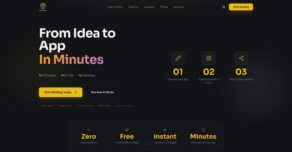 ThinkRoot - The AI Compiler website