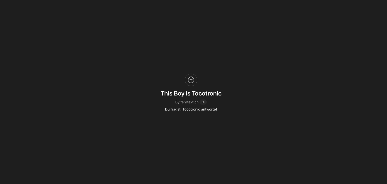 This Boy is Tocotronic website