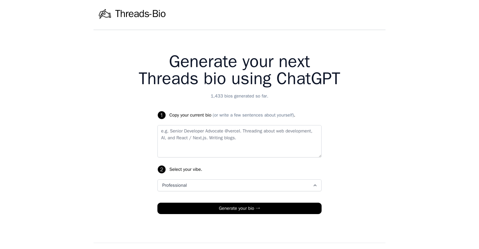 Threads Bio website