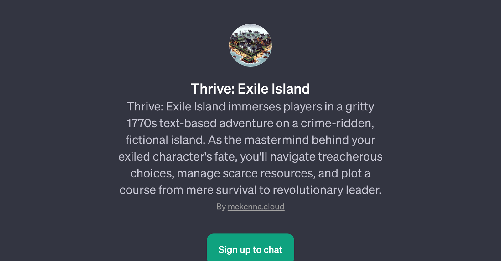 Thrive: Exile Island website