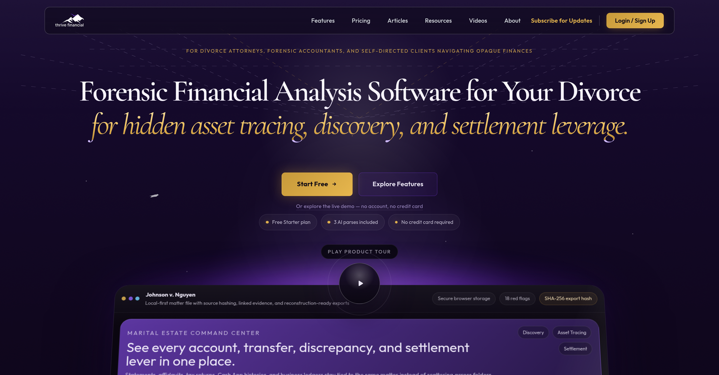 Thrive Financial website