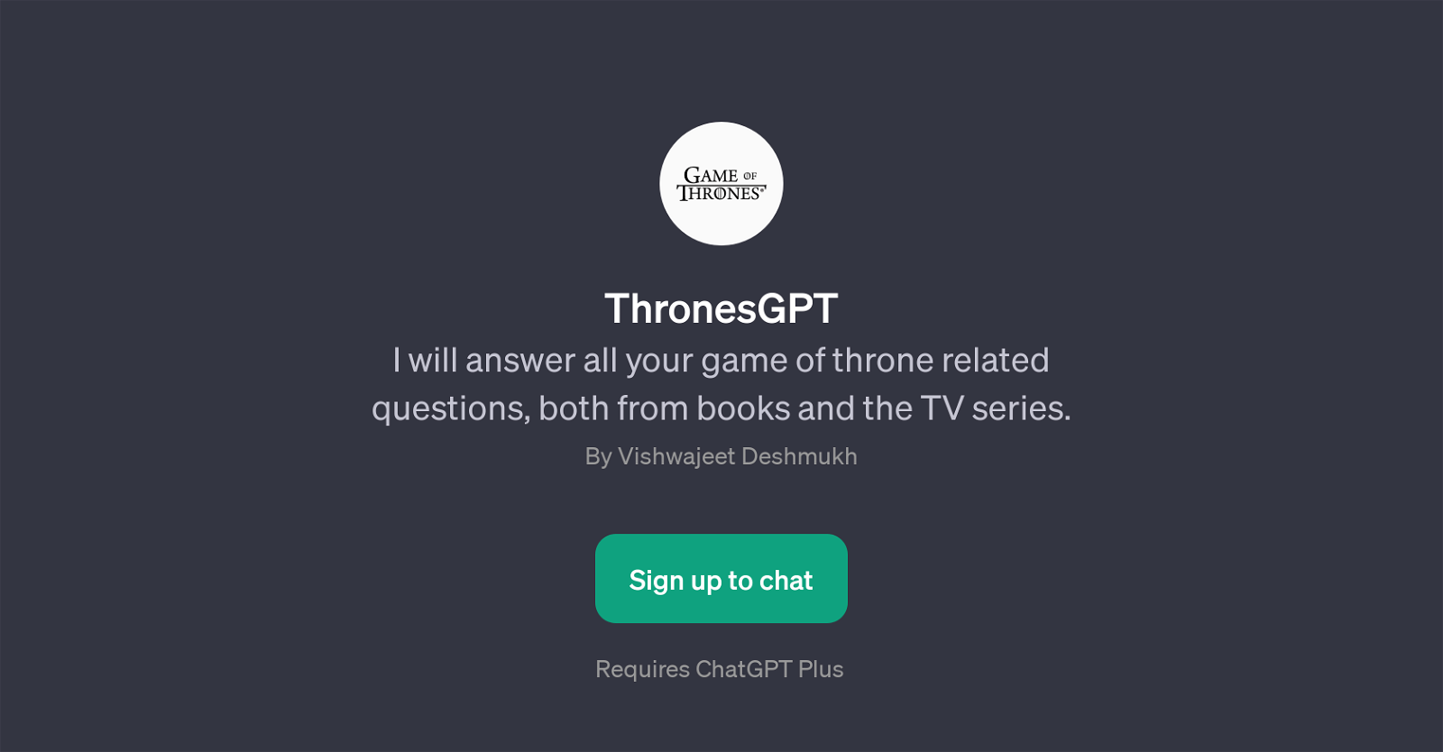 ThronesGPT website