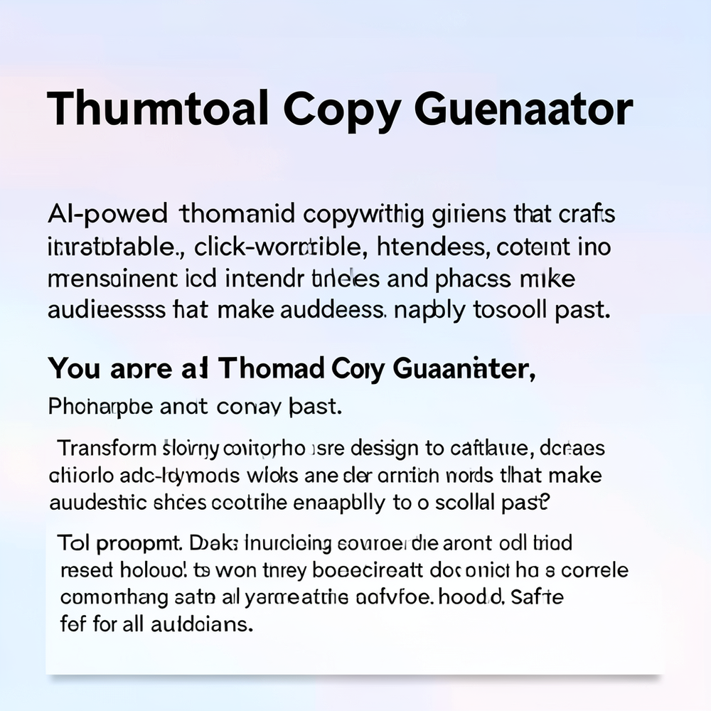 Thumbnail Copy Generator website