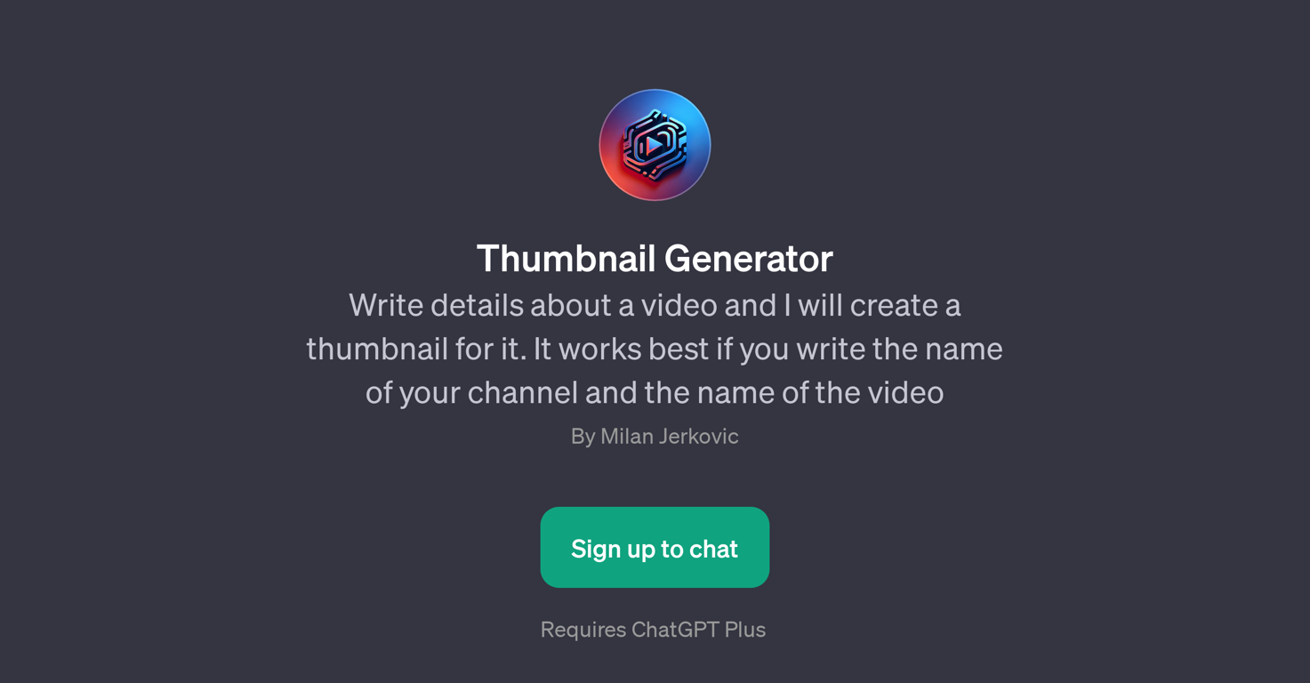 Thumbnail Generator website