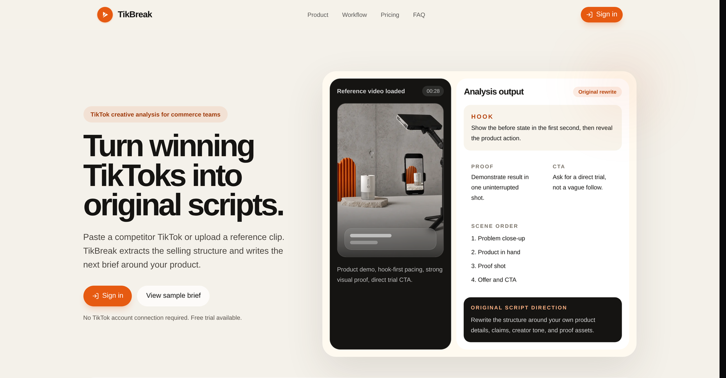 TikBreak website