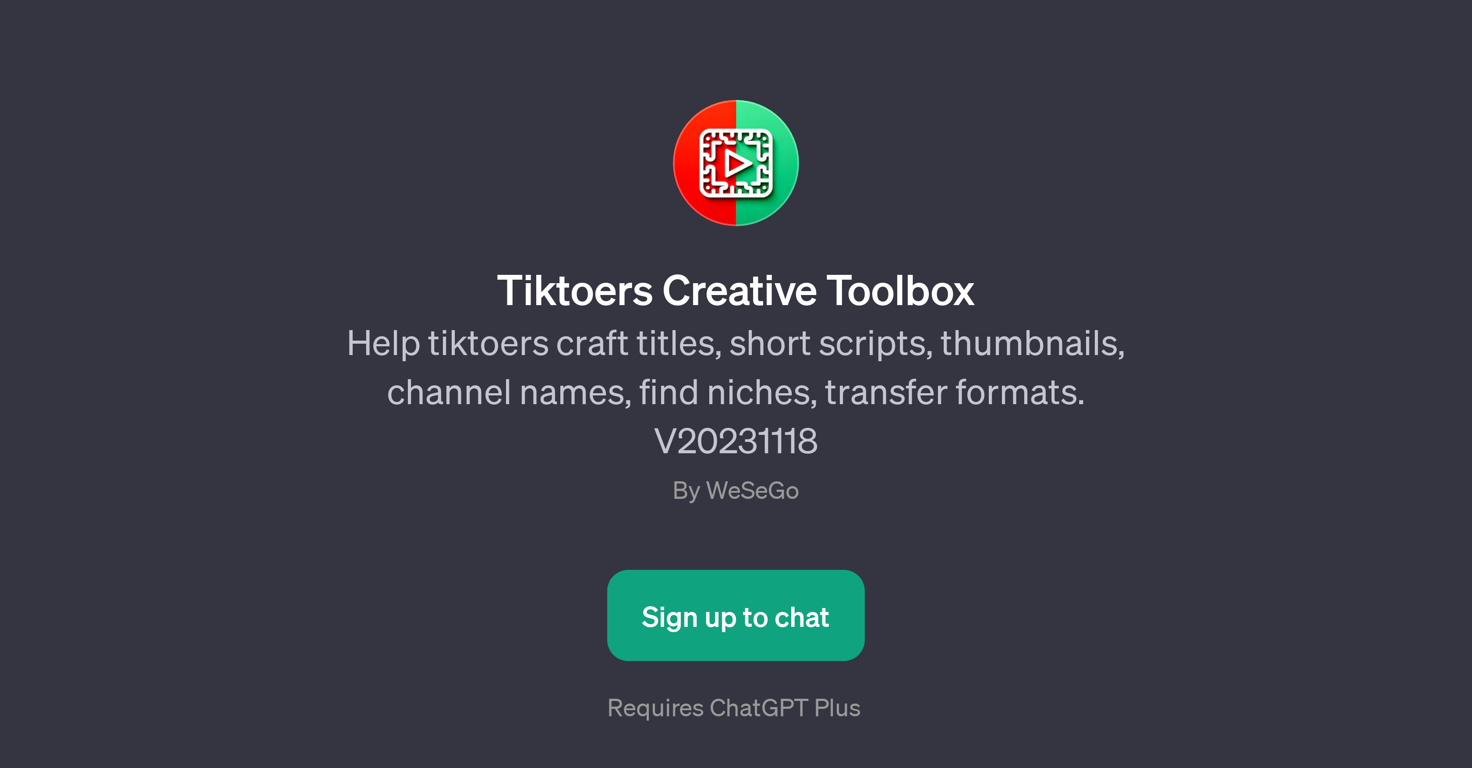 Tiktoers Creative Toolbox website