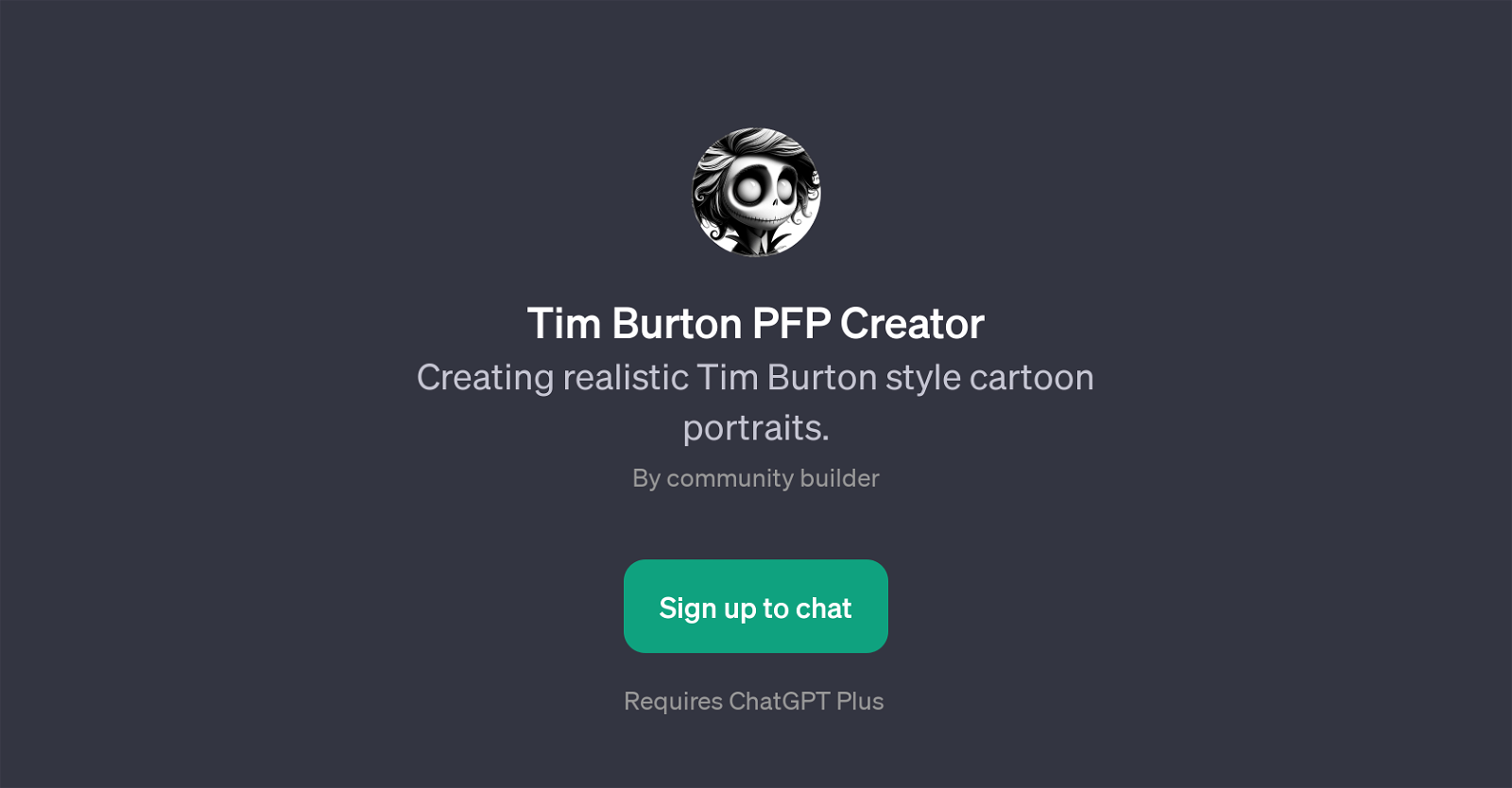 Tim Burton PFP Creator website