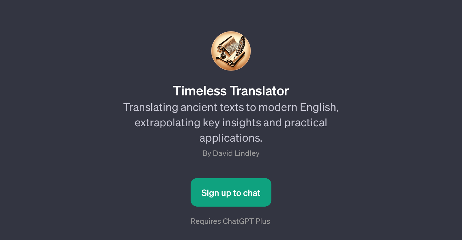 Timeless Translator website