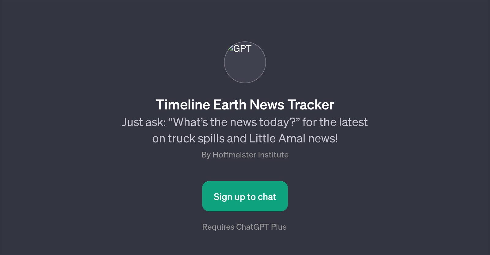 Timeline Earth News Tracker website