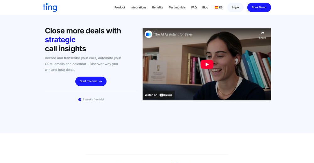 Ting AI website