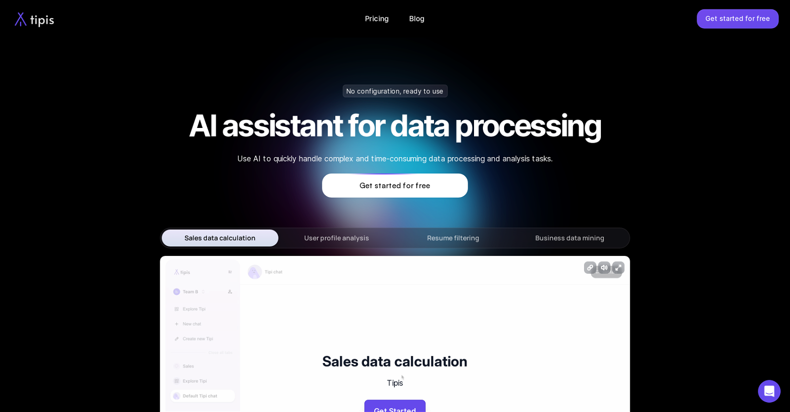 Tipis AI website