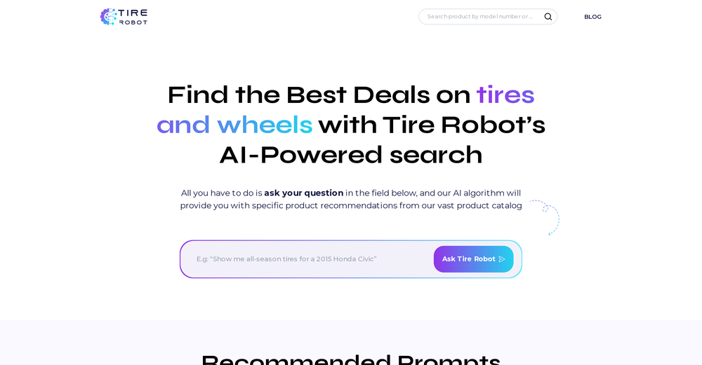 Tire Robot AI Tire and Wheel Deals website