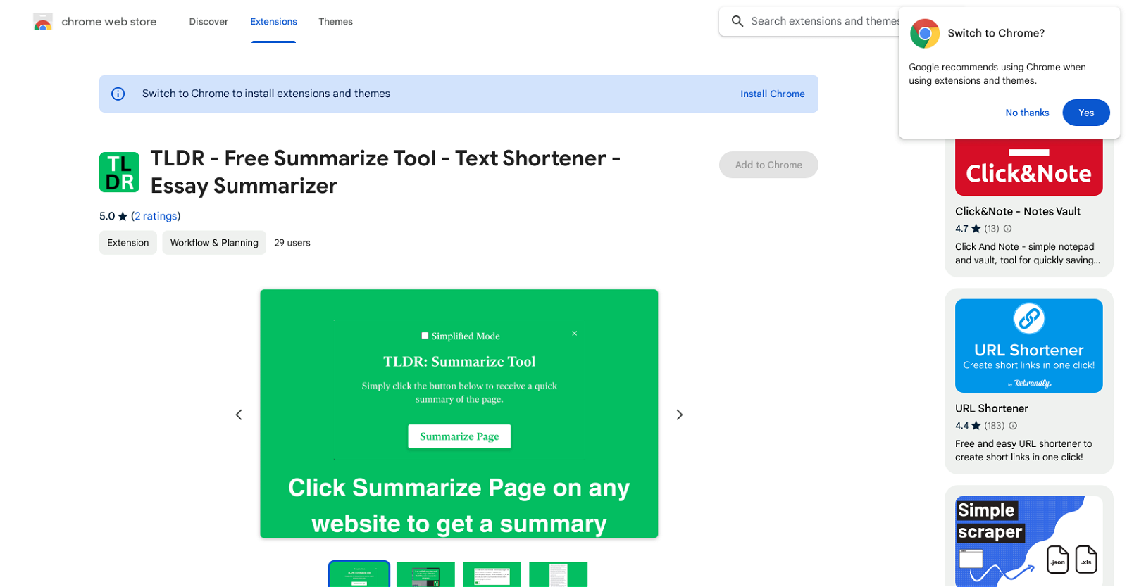 TLDR - Summarize Tool website