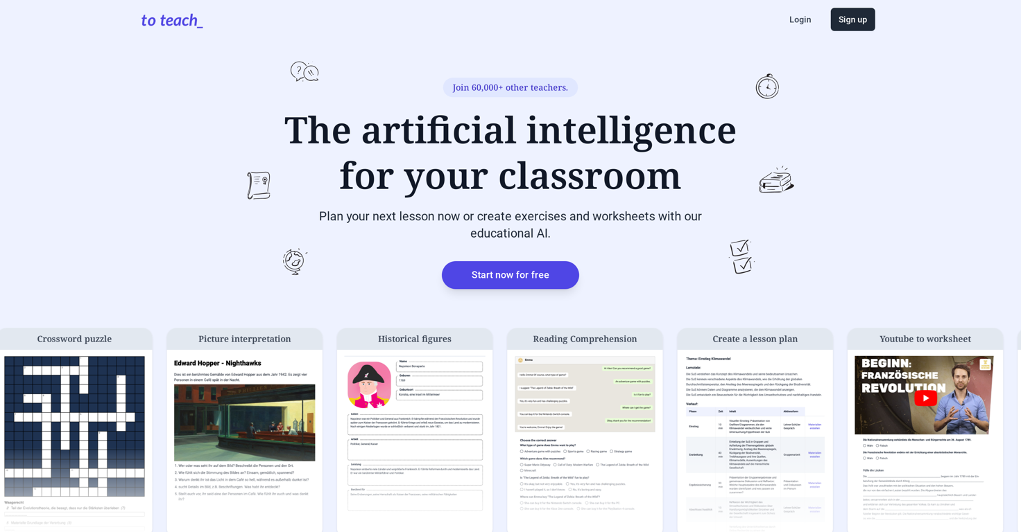 To Teach AI website