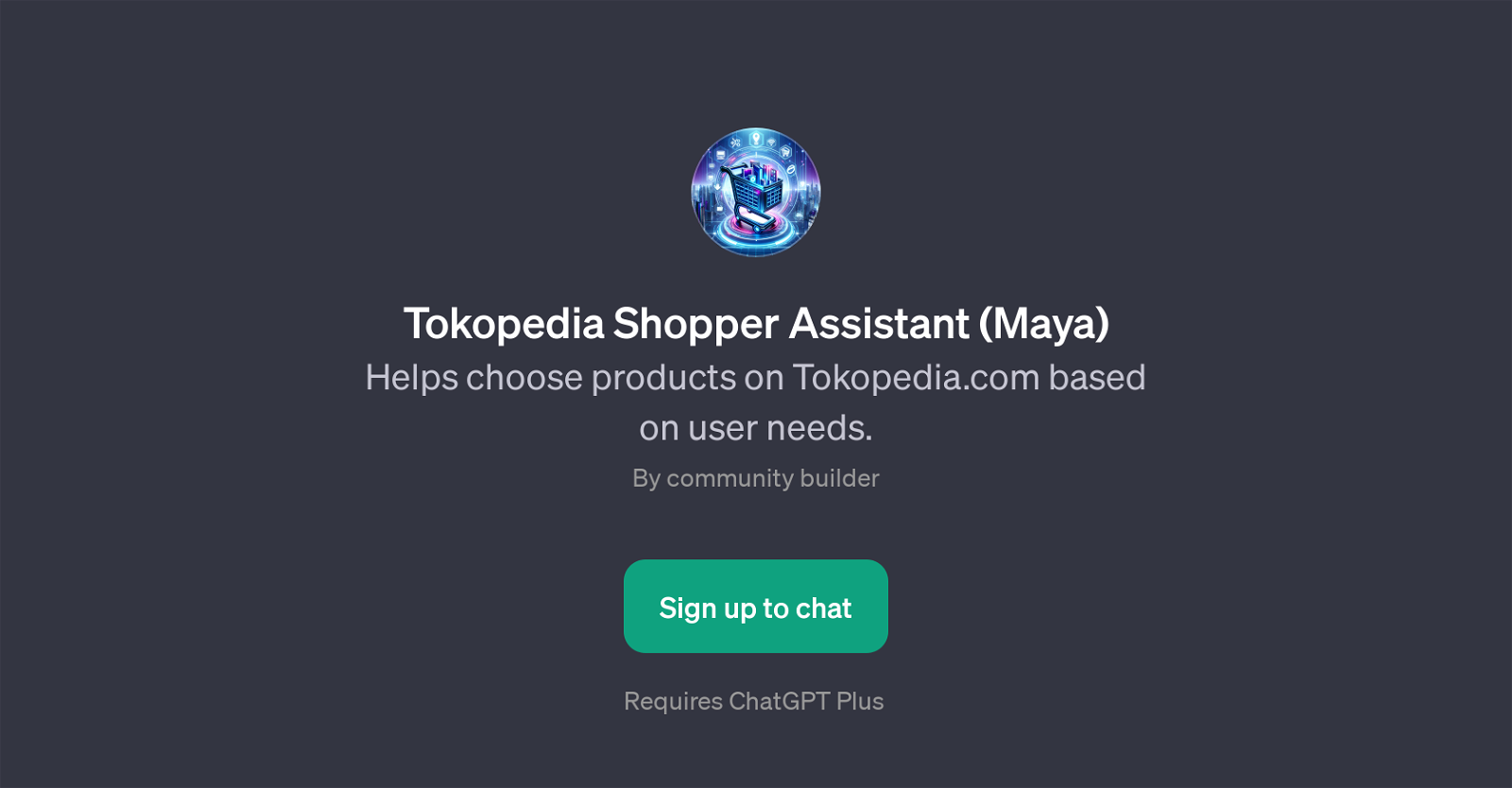 Tokopedia Shopper Assistant (Maya) website
