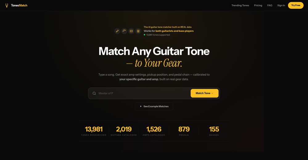 TonesMatch website