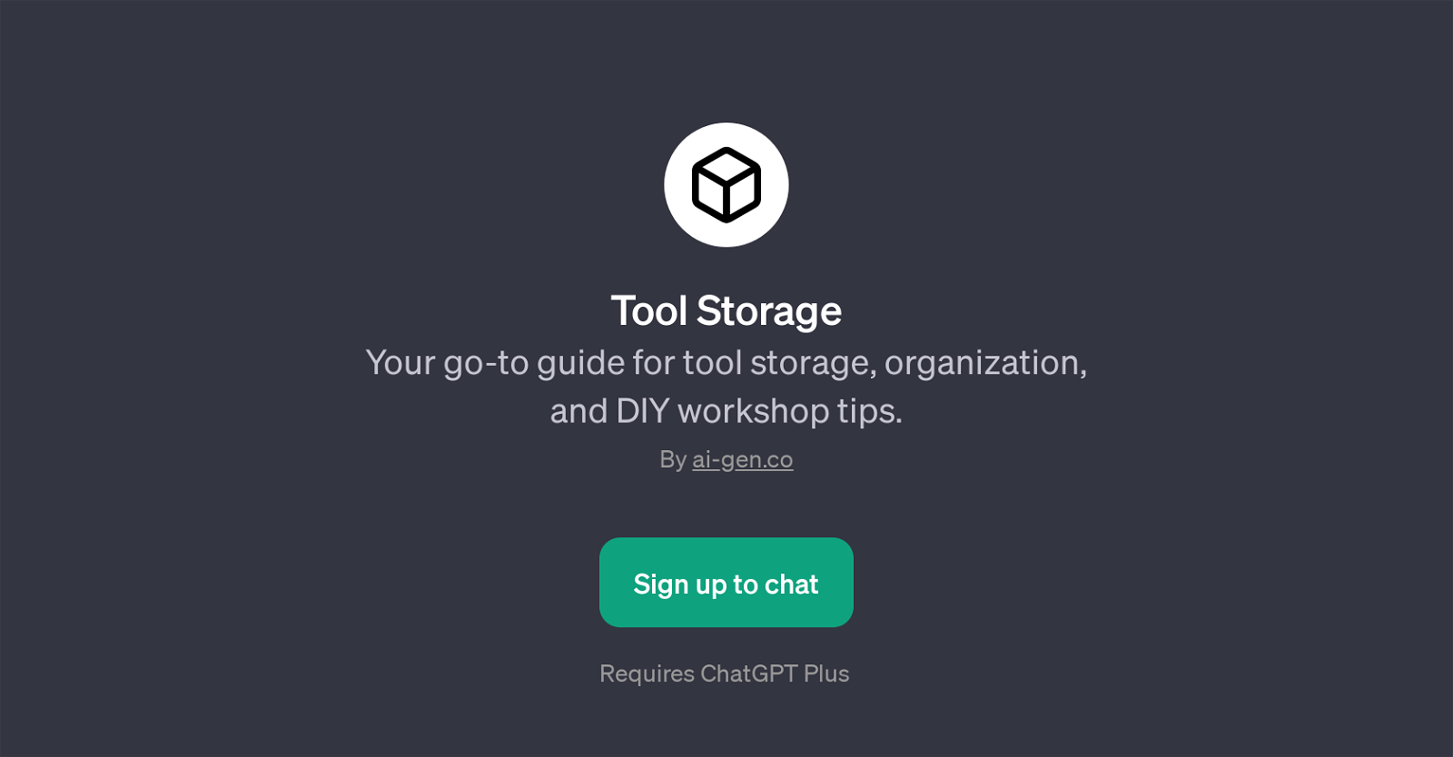 Tool Storage website