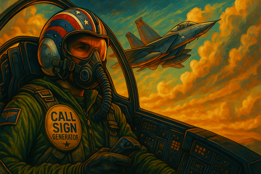 Top Gun Call Sign Generator website