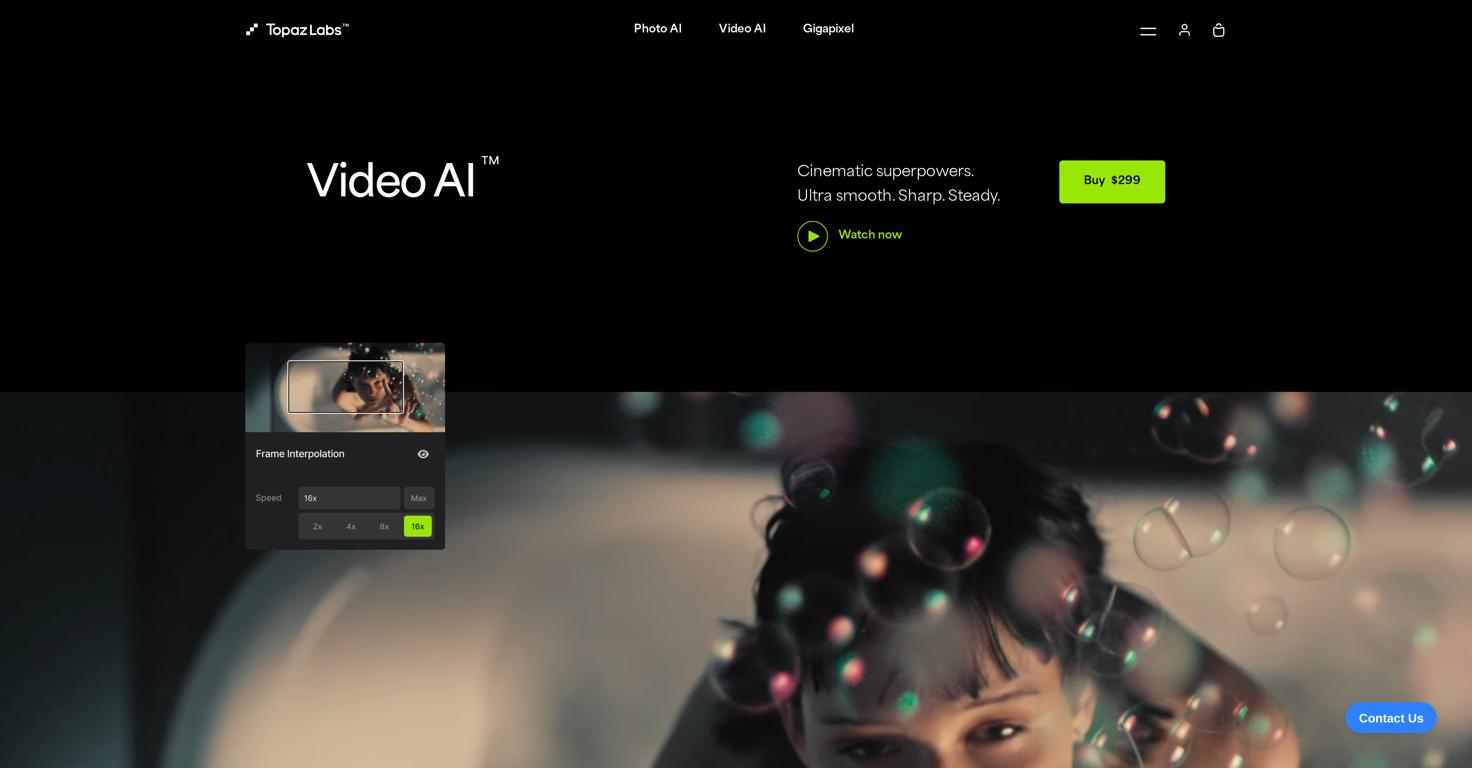 Topaz Video AI website