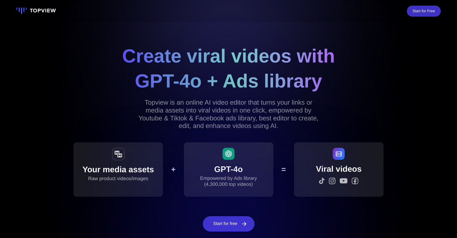 Topview AI Video Editor website